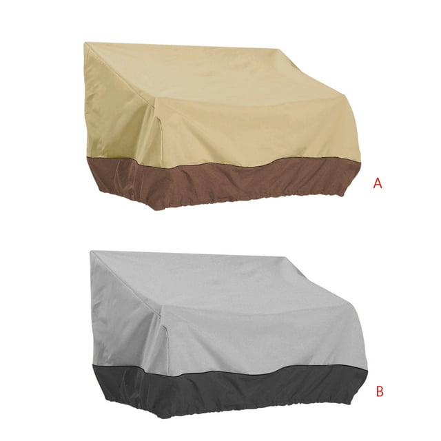 Housse de Banc de Patio Robuste Housse de Banc de Jardin Imperméable Housse de Mobilier de Pelouse Housse de Sofa d'Extérieur Housse de Mobilier de Pelouse - Beige + Café