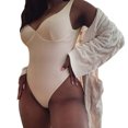 thumbnail image 1 of Aayomet Maillots de Bain pour Femmes Ruched Maillots de Bain (Beige, S), 1 of 5
