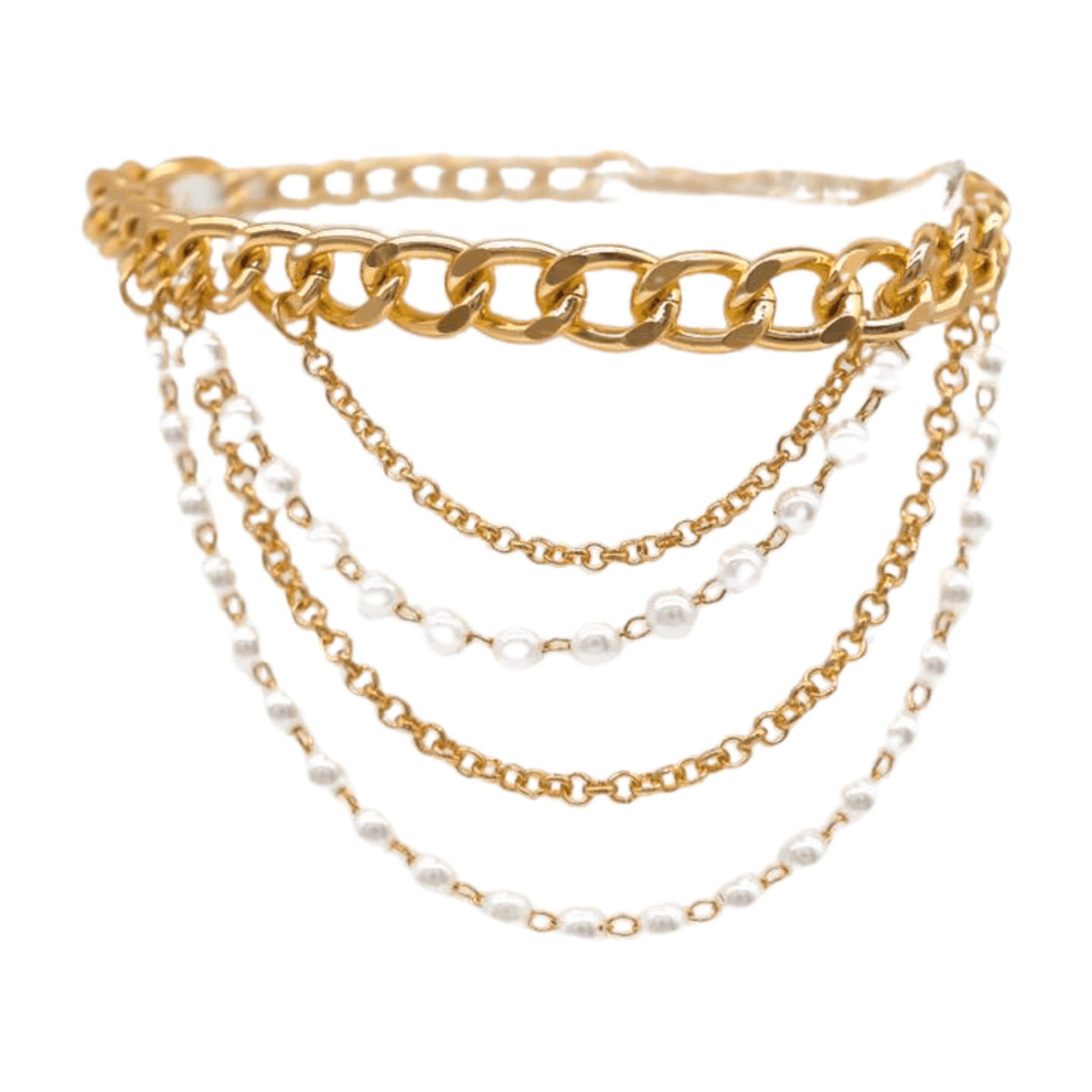 Women Gold Metal Western Boot Chain Bracelet Shoe Anklet Wave Pearl Beads z035