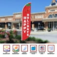 thumbnail image 4 of Happy Holidays Feather flag for Outdoor by DreamController | 11.5 FEET Long Polyester Outdoor Banner Flag for Easy Hang | HD Print Swooper Flag Only forHappy Holidays | UV & Snow Resistant | Made in, 4 of 5
