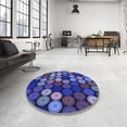 thumbnail image 4 of Ahgly Company Machine Washable Indoor Square Transitional Denim Dark Blue Area Rugs, 4' Square, 4 of 7