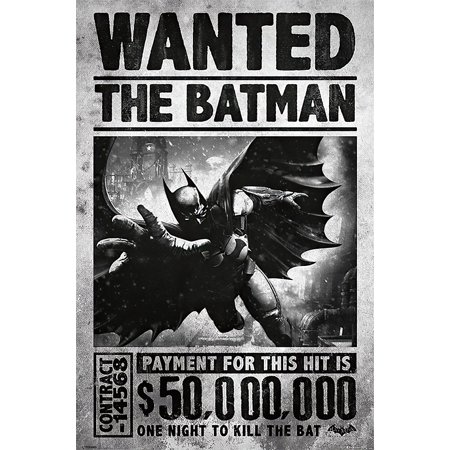 Batman Origins - Gaming Poster / Print (Wanted - Batman Flying) (Size: 24 X 36")