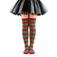 thumbnail image 2 of Kids Halloween Colorful Striped Over‑the‑Knee Socks,6‑12 Years, 2 of 5