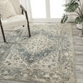 thumbnail image 3 of JONATHAN Y WASHABLE 5 x 8 Area Rug, Pavel Distressed Medallion - Blue/Cream, WSH317A-5, 3 of 8