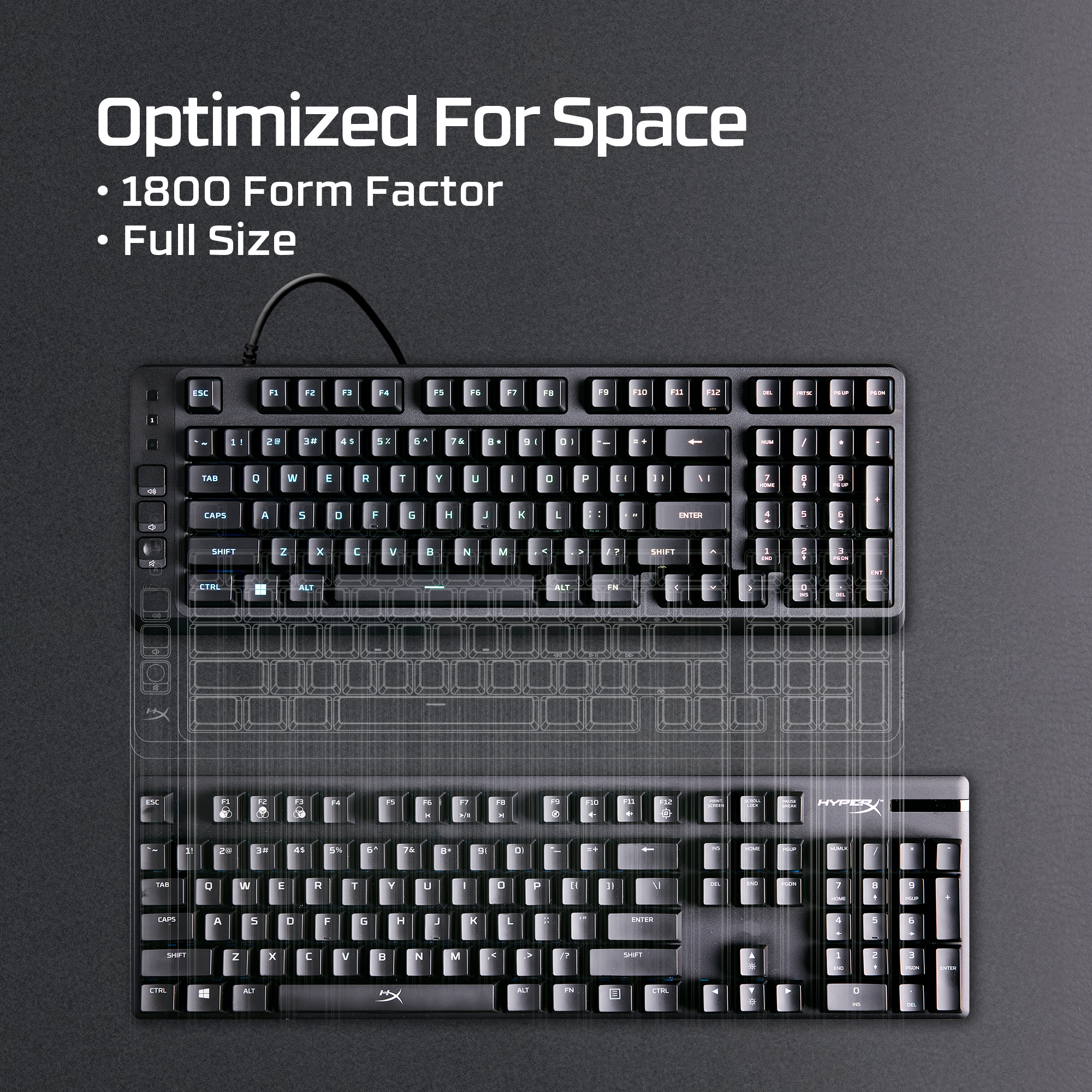 HyperX Eve 1800 Gaming Keyboard RGB Black photo 2