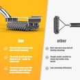 thumbnail image 4 of AGAIN Grill Brush Bristle Free, 304 Stainless Steel Food-Grade Brush Head with Scraper, Safe BBQ Outdoor Grill Cleaning Brush Strong Barbecue Brush Cleaner Non Wire for Grill Grate/Wooden Handle, 4 of 10