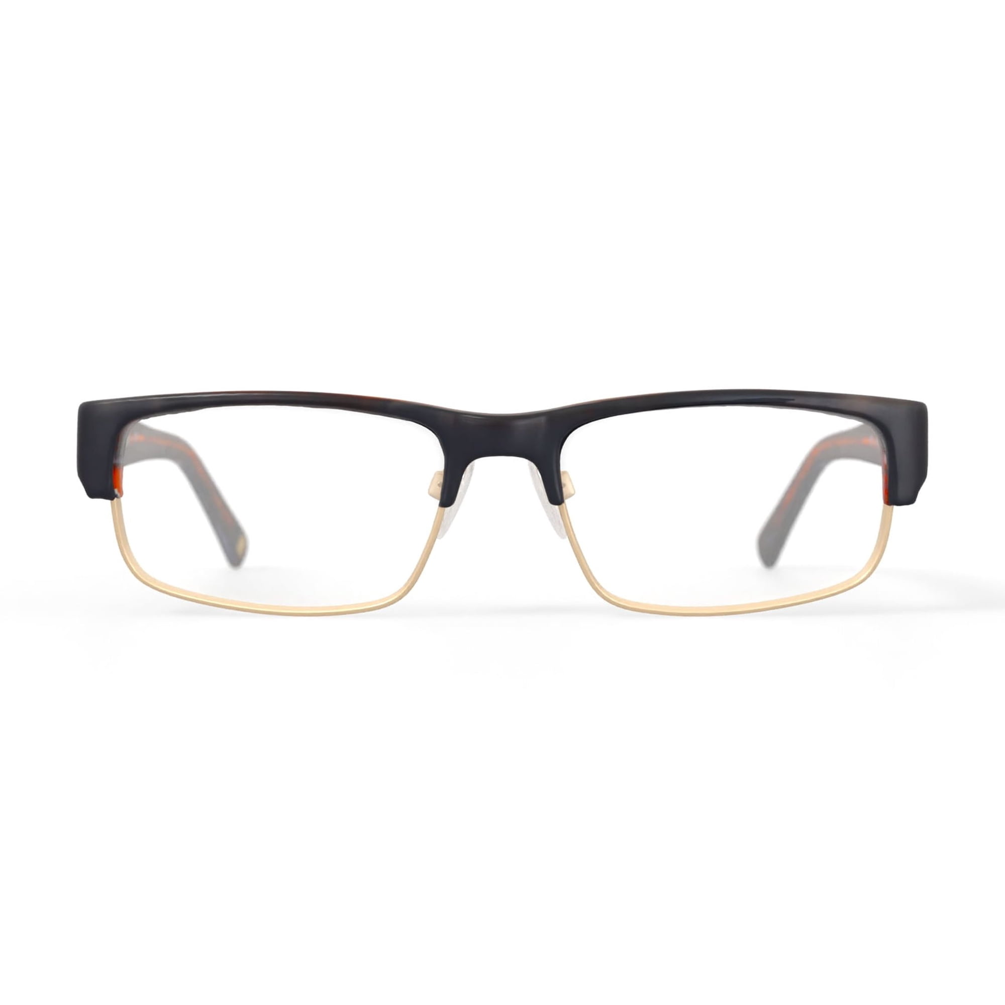 Randy Jackson Men's RJ1038 Rectangular Prescription Eyeglasses with Case, Black/Gold