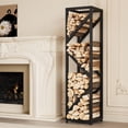 thumbnail image 1 of Firewood Rack Indoor 47 Inch Tall, 4-Tier Heavy-Duty Firewood Holder for Fireplace with Minimalist Style, Decorative Log Rack, Flexible Storage, Space-Saving, Easy Assembly, Black, 1 of 9