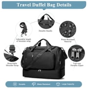 SYCNB Large Weekend Bag for Women, Best Weekender Travel Bag with Shoes Compartment, Duffel Tote Bag for Gym Travel Hospital, Carry-On Overnight Bag, Black
