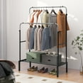 thumbnail image 2 of Topbuy Double Rods Garment Rack 2 Heights Adjustable Clothing Rack Heavy Duty Metal Frame Clothing Rack for Hanging Clothes, 2 of 8