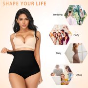 Vaslanda 2 Pack Tummy Control Shapewear Panties for Women High Waisted Body Shaper Underwear Girdle Panty Seamless Shapewear