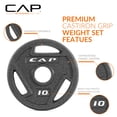 thumbnail image 4 of Set de discos de peso CAP Barbell 200 lb de hierro fundido olímpico, 4 of 6
