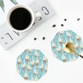 thumbnail image 5 of Pofeuu White Geese and Flower Print Leather Coasters Set of 6, Round Cups Mugs Mat Pad for Home Kitchen Heat Resistant Drink Coasters,Octagon, 5 of 7
