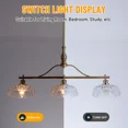 thumbnail image 4 of More Change 3 Lights Glass Chandeliers Lamp Mid-Century Gold Pendant Light Ceiling Fixtures, 4 of 13