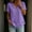 Purple, variant on QUNYINEY V Neck Womens Short Sleeve Tops Cotton Linen Summer T-Shirts Button Loose Fit Solid Casual Pullover Tops