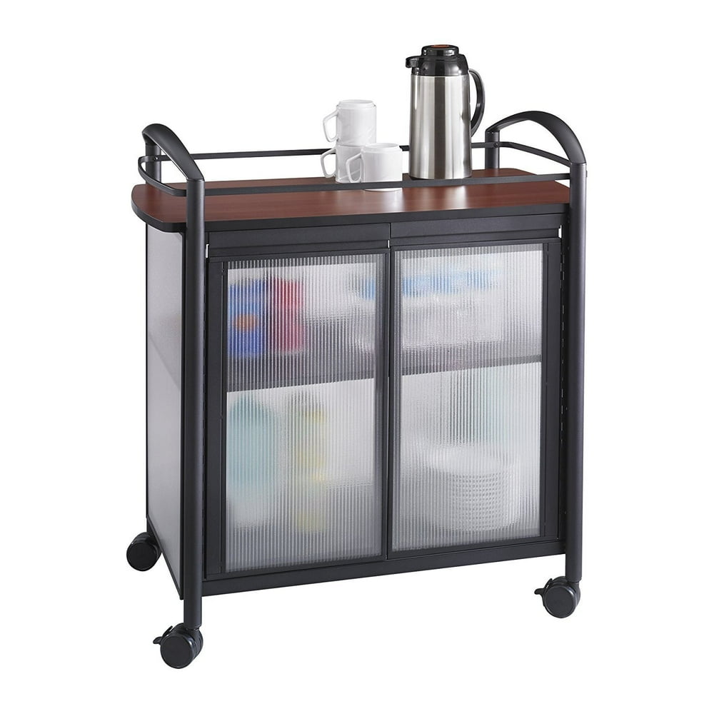 Safco Products 8966BL Impromptu Refreshment Hospitality Cart, Cherry