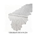 thumbnail image 3 of UALSRZL Halloween Decorations Lace Cloth, 96x18 Halloween Spider Web Table Runner, White Lace Table Runner for Halloween Party Dinner Table Wall Decor, 3 of 7
