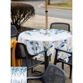 thumbnail image 4 of Blue Eucalyptus Leaves Outdoor Tablecloth - 54x54 Inch Square Dining Table Cover, Watercolor Botanical Weeping Leaf Waterproof Outdoor Table Cloth with Umbrella Hole & Zipper for Picnic/Patio/Party, 4 of 7