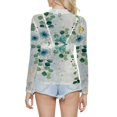 thumbnail image 3 of Gibobby Blusas Termicas Dama Blusa de manga larga con cuello redondo a la moda de verano para mujer, camisa estampada superior semitransparente, camisa inferior（Negro， L), 3 of 5