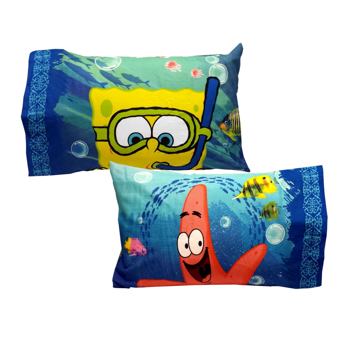 Set of 2 Spongebob Squarepants Pillowcases Sea Adventure Pillow Covers
