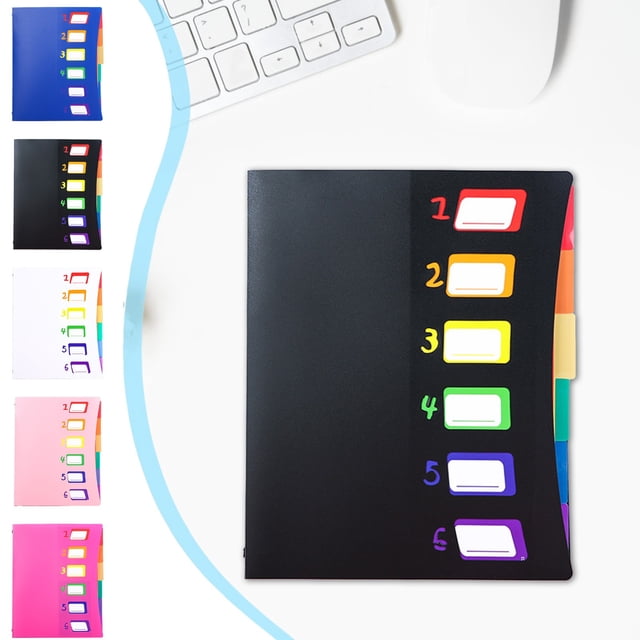 Sentmoon File Folder Organizer File Folder 6 Grids Rainbows Classification Organ Pack Office Data Storage Folder A4 Paper File Organizer With Elastic Buckle Closure For Home School Offices