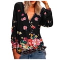 thumbnail image 1 of Birdeem Manches Longues Décontractées pour Femmes avec Impression, Fermeture Éclair de Positionnement, Col en V, 1 of 9