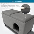 thumbnail image 6 of Paws & Purrs 32″ Wide Modern Dual-Purpose Ottoman & Multi-Cat Bed – Stylish 2-in-1 Footstool & Cozy Hideaway for Multiple Cats – Removable Cushioned Top, Hidden Storage, Grey, 6 of 12