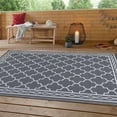 thumbnail image 5 of EcoSummer Outdoor Waterproof Rug 6x9, Dual-Sided Washable Plastic Straw Patio Mat for RV, Porch, Picnic, Backyard, Balcony – Gray, 5 of 9