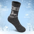 thumbnail image 5 of 5 Pairs Wool Socks for men,Warm Winter Boot Socks for Hiking Walking,Thick Thermal Gifts Socks, 5 of 7