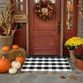 thumbnail image 7 of 15.7x23.6in Christmas Fall Outdoor Rug, Orange Plaid Hand-Woven Doormat – Rubber Back Low Pile Layered Mat for Front Porch Farmhouse Entryway Patio, 7 of 7