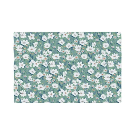 

Placemats Set of 4 Gouache Flowers Heat Resistant Non - Slip Place mats Waterproof table mat for Kitchen Dining-4片装