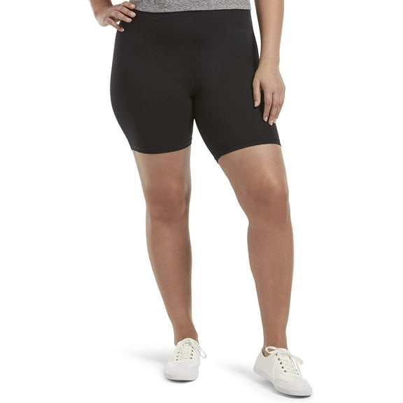 HUE Womens High Waist Blackout Cotton Bike Shorts, Assorted X-Small Black