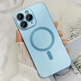 thumbnail image 4 of Magnetic case for iPhone 11 Pro Max Phone Case for Women, Matte Luxury Soft Metallic Luster Design with Camera Lens Protector, Compatible with Magsafe Case for iPhone 11 Pro Max 6.5"-Blue, 4 of 13