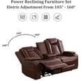 thumbnail image 2 of TrumanPick Power Air Leather Recliner Sofa Set with LED Lights Lazy Boy Recline Couches for Living Room with USB Port, Cup Holders, Red, 2 of 7
