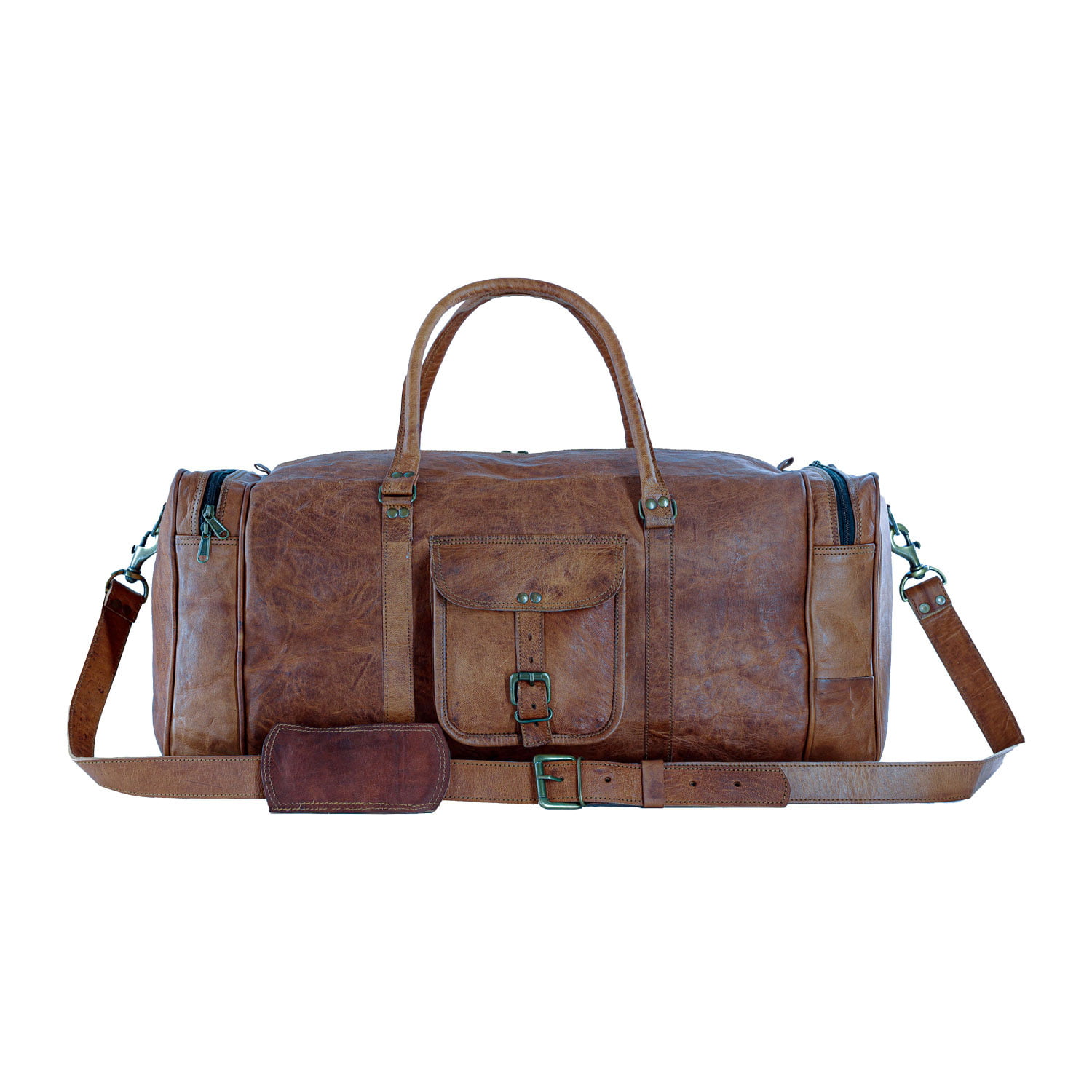 McKlein 88194 20 in. Kinzie Carry-All Leather Duffel, Brown