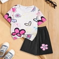 thumbnail image 2 of Rotm Baby Girl Shorts Toddler Baby Girl Clothes Waffle Knit Embroidered Short Sleeve Shirt Shorts Cute Boho Summer Outfit Clothing Set White,7-8 Years, 2 of 6