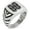 Silver, variant on Stainless Steel Kikuchi Samurai Crest Chevron Pattern Biker Style Polished Ring