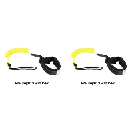 

2pcs Kayak Paddle Rope Anti-lost Coiled Spring Leash Surfboard Leg Foot Ankle Rope Surfing Accessory Yellow