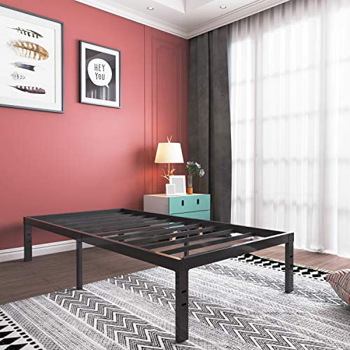 Metal Platform Bed Frame Heavy Duty 14 Inch Beds No Box Spring Steel Slat Frames