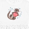 thumbnail image 4 of Inktastic Cute Smiling Valentine's Day Otter with Heart Girls Toddler Dress, 4 of 5