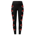 thumbnail image 4 of Leggings for Women Plus Size High Waisted Control Printed Leggings for Women Soft Stretch Comfortable Slim Fit Yoga Sport Pants for Valentine's Day Red L, 4 of 4