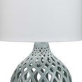 thumbnail image 3 of Benzara BM241105 Table Lamp with Ceramic Bellied Body & Fretwork Pattern, Gray, 3 of 5