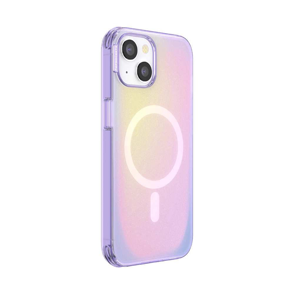 PopSockets iPhone 14 Phone Case with MagSafe, Wireless Charging Compatible, Purple - Aura