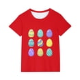 thumbnail image 2 of LckLvx Toddler Kids Easter Tops Boy Girls Short Sleeve Graphic Tshirts Lightweight Comfy Casual Tops 3-14 Years, 2 of 6