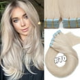 thumbnail image 2 of SEGO Human Hair Tape In 100% Human Hair Extensions 20Pcs 50g/pack Straight Seamless Skin Weft Full Head Double Sided Tape Hair, 2 of 9