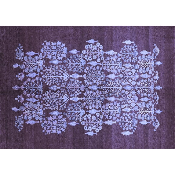 Ahgly Company Machine Washable Indoor Rectangle Oriental Blue Industrial Area Rugs, 4' x 6'