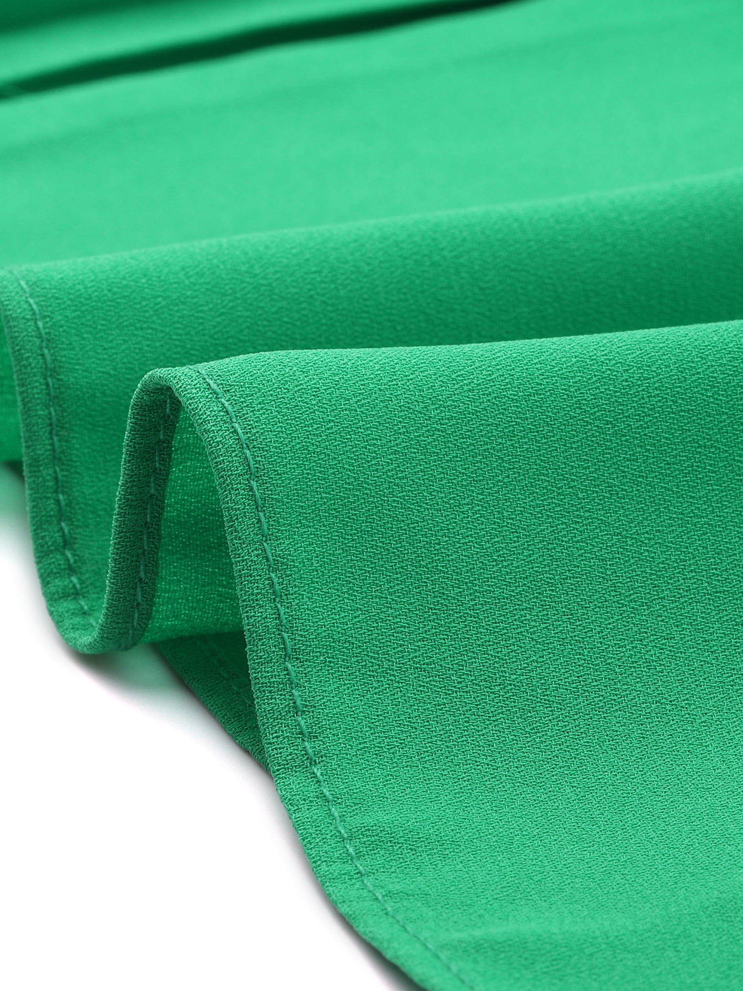 DARING DIVA Women's Sleeveless Tie Neckline Pleated Blouse XL Green