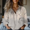 thumbnail image 2 of Blusas para las Mujeres Vestido de Camisa de Denim de Verano Casual Mujeres Moda de las Mujeres Camisa de Botón Sólido Blusa de Camiseta Suelta de Cuello en V Femenina, 2 of 6