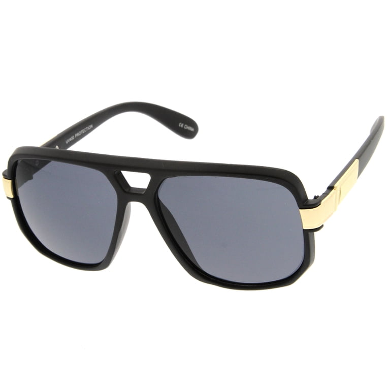 Square Plastic Sunglasses with Metal Temples and UV Protection Women main image 4
