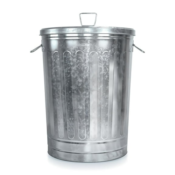 g Metal Trash Can with Lid Outdoor 31 Gallon Galvanized Trash Can with Lid and Handles Round Silver,Trash can